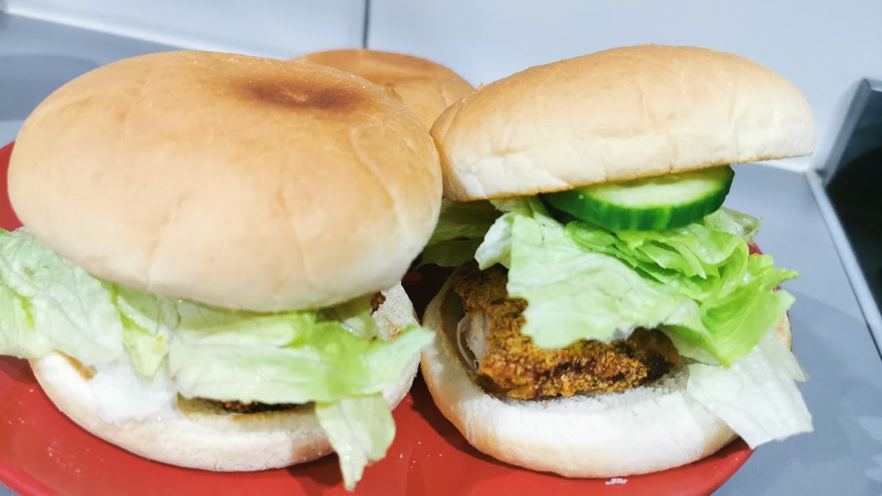chicken burger in the air fryer Zahida in London vlogs Chicken Burger Tasty chicken