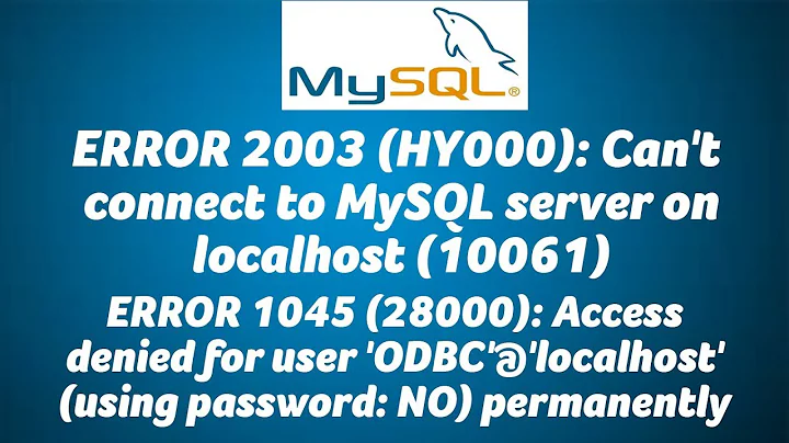 ERROR 2003 (HY000): Can't connect to MySQL server on localhost (10061)
