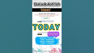 TODAY Function in #excel #Shorts #YouTubeShorts #viralvideo #exceltips #exceltutorial #Trending #job