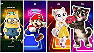 Tiles hop game, Talking Tom  vs Angela vs Rumi vs Mario #110 screenshot 5