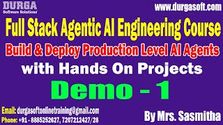 Full Stack Agentic AI Engineering Course tutorials || by Mrs. Sasmitha On 15-12-2025 @9:30PM (IST)