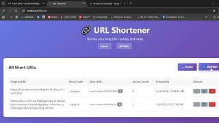 url shorten project made using dotnet at backend and angular at frontend.