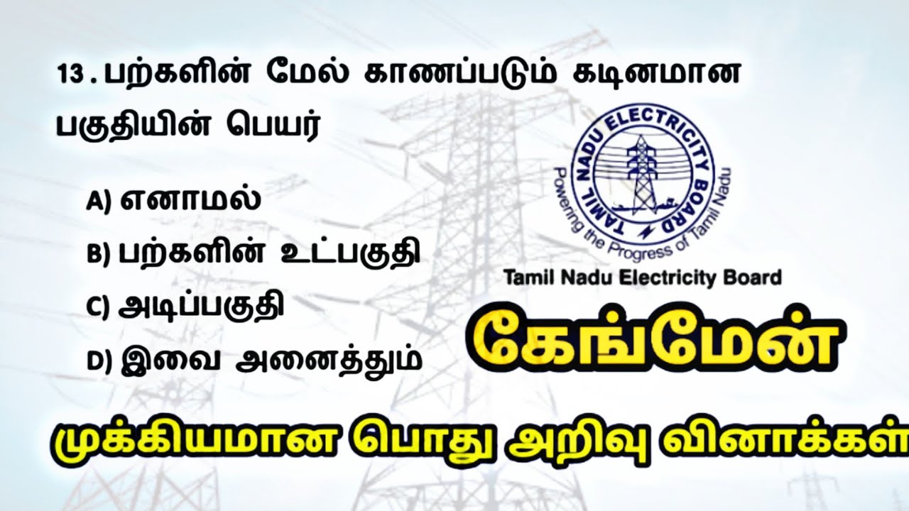 Tneb gangman important questions | tamil 420