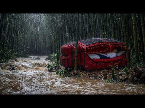 CAMPING IN A THUNDERSTORM AND HEAVY RAIN // struggling to set up a tent during a thunderstorm