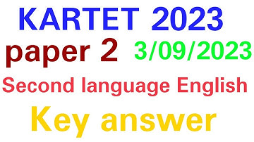 English Paper 2 expected key answer kartet exam 2023