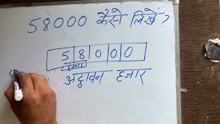 58000 kaise likhate hain | 58,000 Spelling hindi english | Hindi