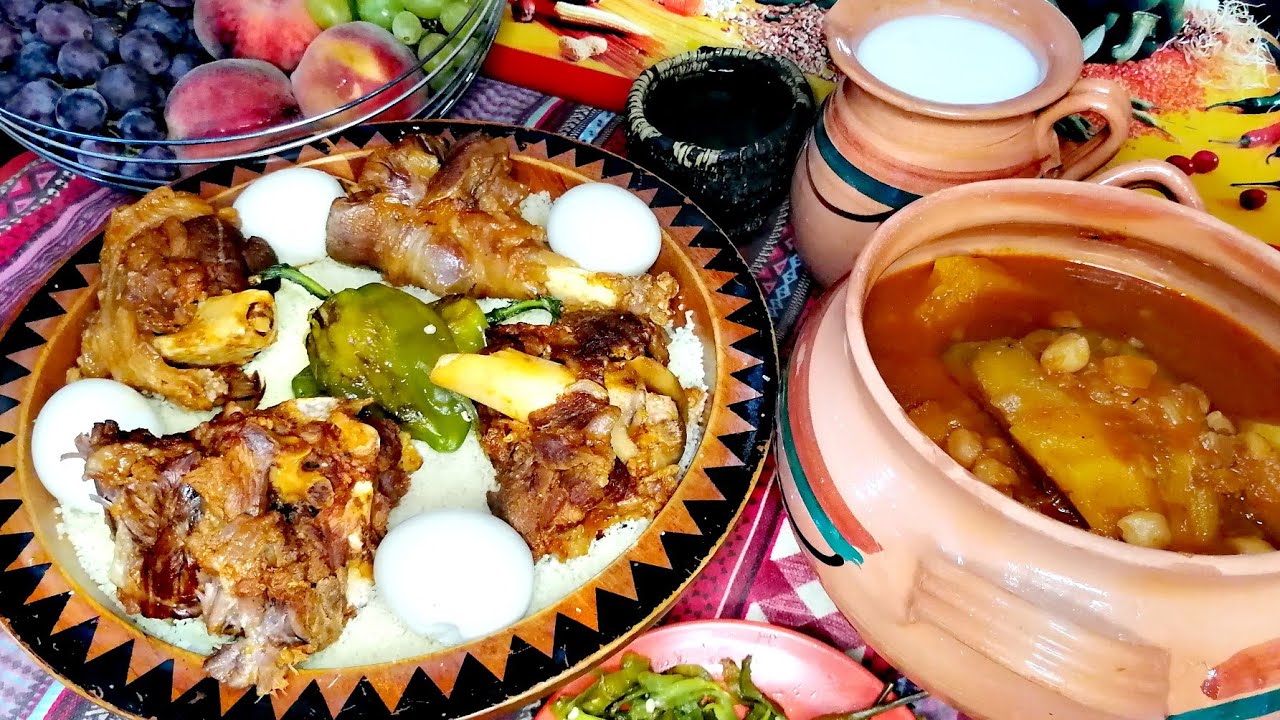 الكسكس الجزائري ( طعام الاغواط)  بطريقة الاعراس والولائم