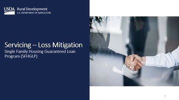 USDA SFHGLP Loan Training: Loan Servicing and Loss Mitigation