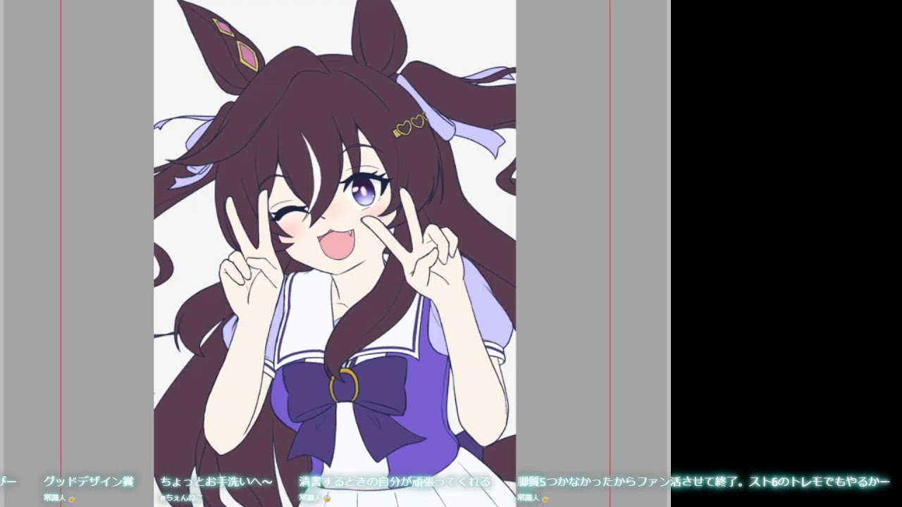 お絵描き雑談】ラフのヴィブロスをカラーラフにして清書するよ！【11時