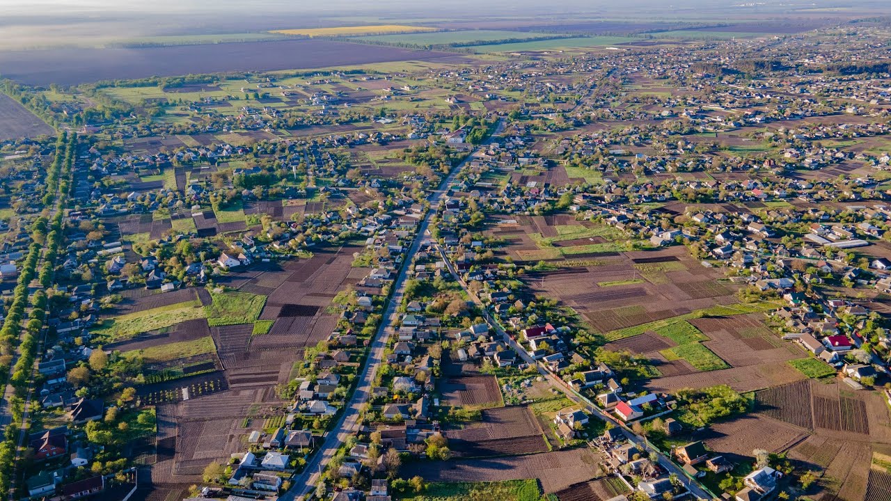 Руська поляна з висоти. Черкаська область. Центр, Хутір, Дубина. Озеро Осока, Калавурня