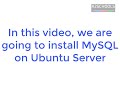 10. MySQL DBA: How to Install MySQL on Ubuntu Mp3 Song