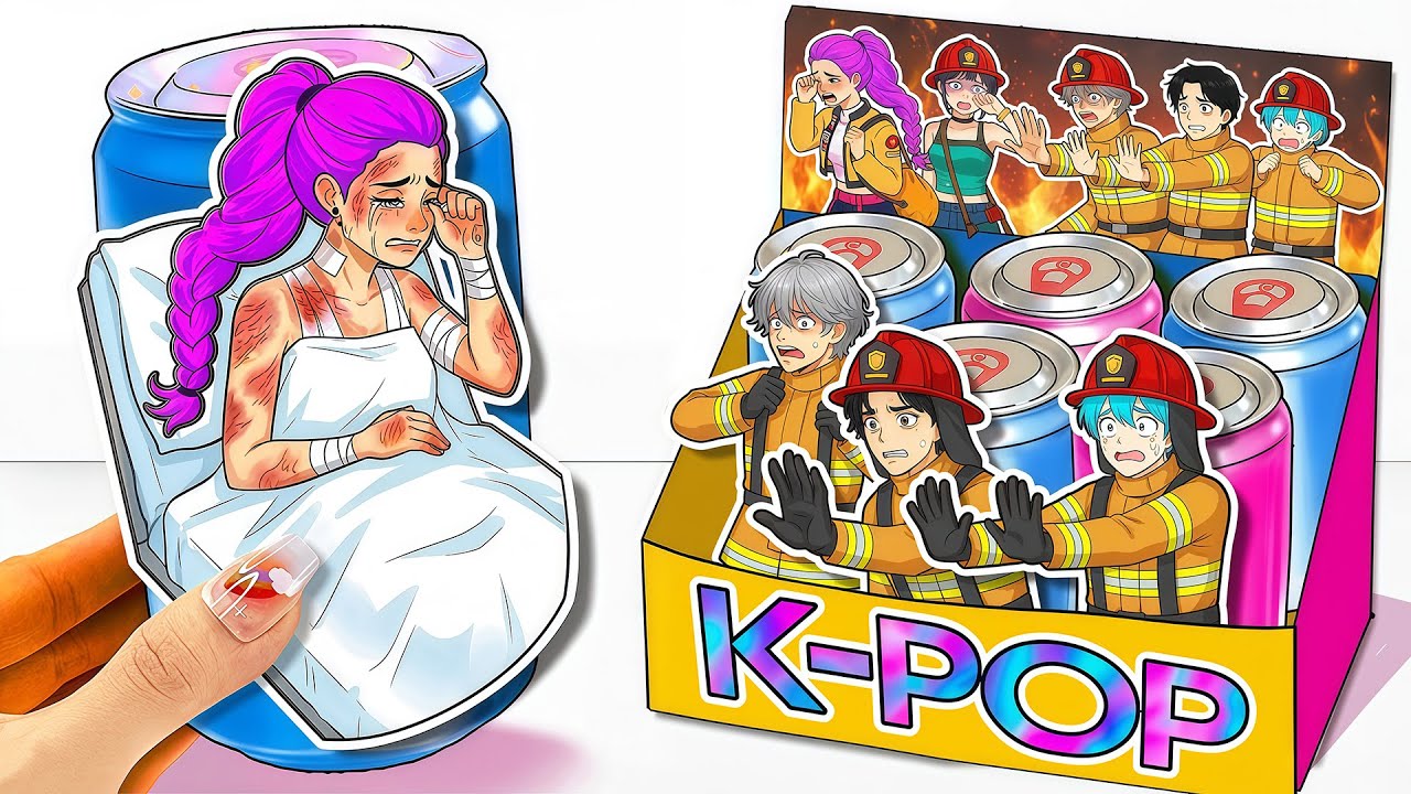 Paper DIY💖 SOS! ONLY 24 HOURS to Save RUMI from the FIRE😱 KPOP Demon Hunter mysterious CAN OF WATER