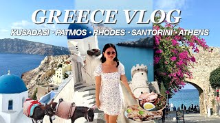 GREECE VLOG PT. 2 || kusadasi, patmos island, lindos rhodes, santorini, athens, hondos center & more