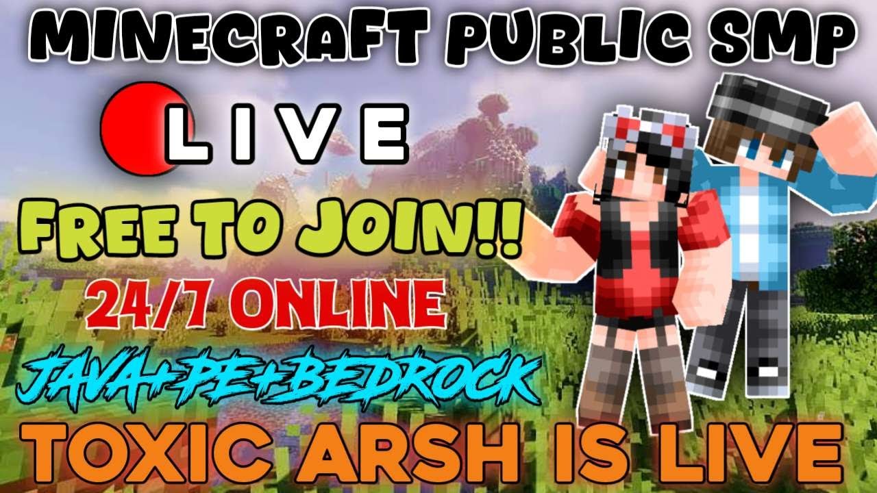 Minecraft Live 🔴 Public SMP | Java + Pe | FULL DAY | 24/7 server | # ...