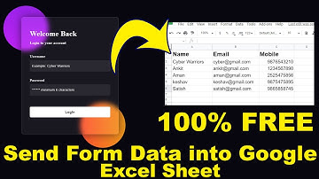 How to send HTML form data to google sheets, how to send form data in excel, Form to excel sheet