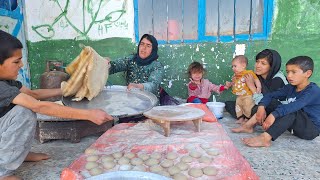 Baking local bread by a rural and nomadic woman