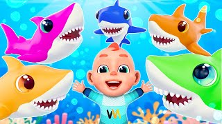Baby Shark Doo Doo Doo + Wheels On The Bus Go Round and Round - More Nursery Rhymes & Kids Songs