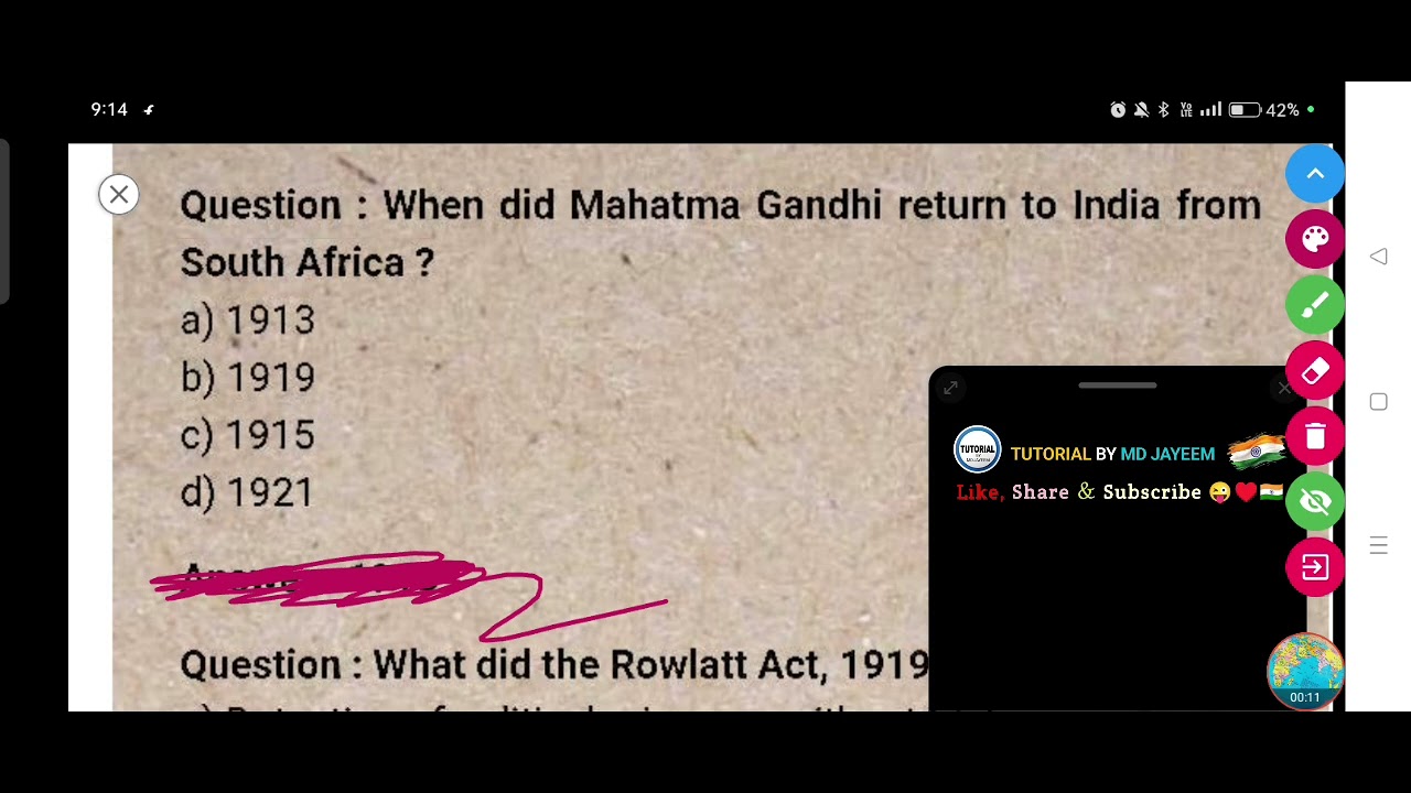 When did Mahatma Gandhi return to India from South Africa? - YouTube