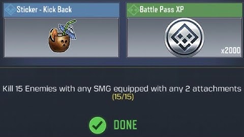 Call Of Duty: Mobile Kill 15 Enemies with any SMG equipped with any 2 attachments Task Complete