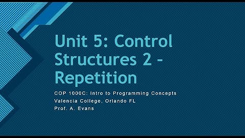 [COP 1000C Intro to Prog Concepts] Unit 5 Coding Examples