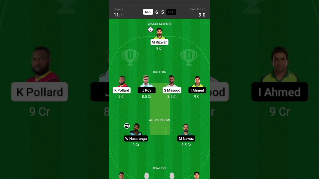 MUL vs QUE  Today Mach Dream 11 💯 Winning Prediction Team 