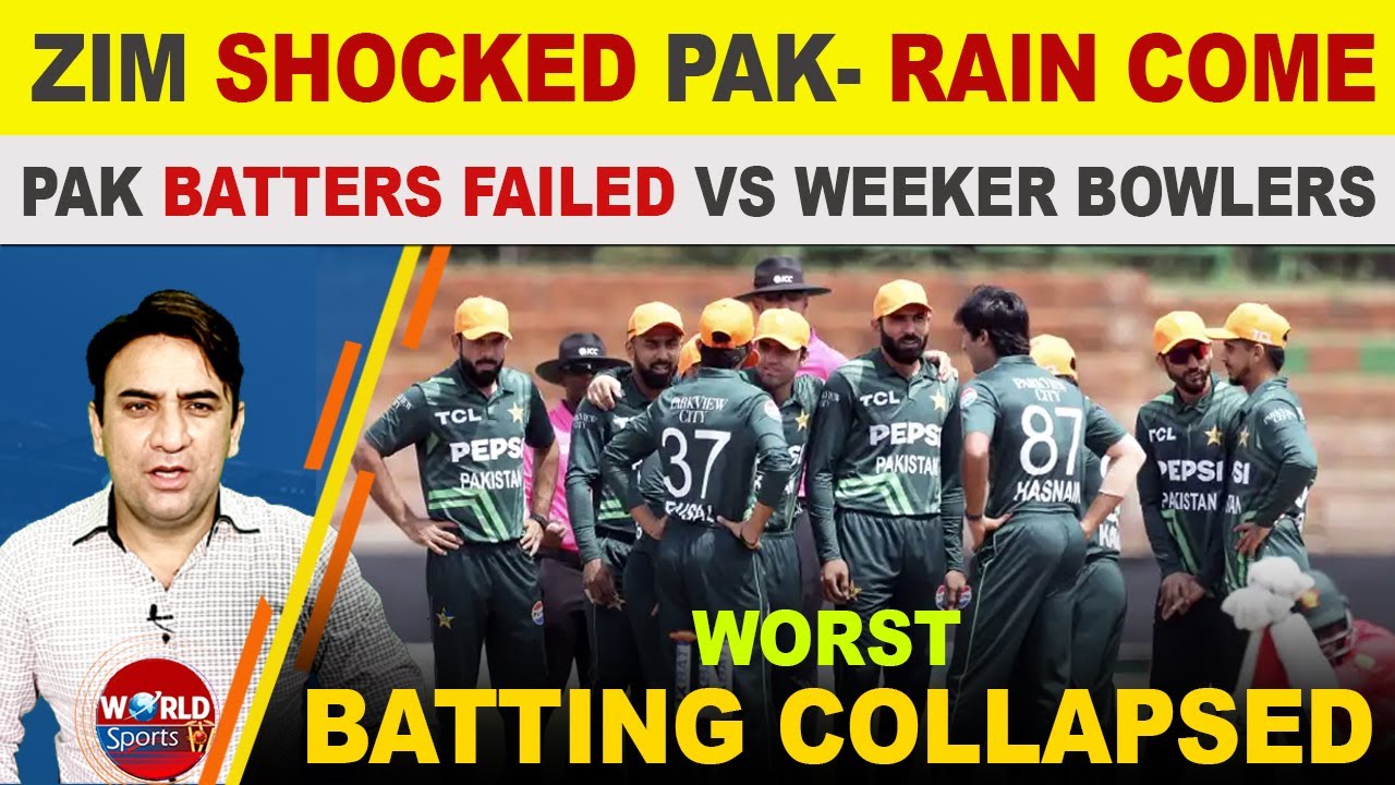 Zimbabwe shocked Pakistan in 1st ODI | Pakistan batters failed before match stopped