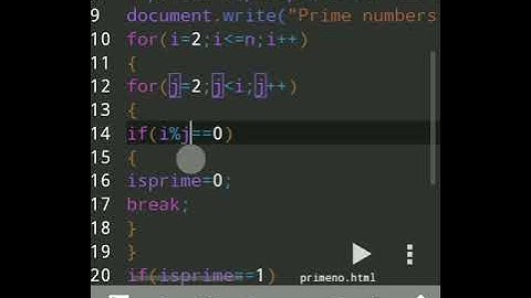 JavaScript Program to Print Prime Numbers Between 1 to N | Prime Numbers from 1 to N  in JavaScript