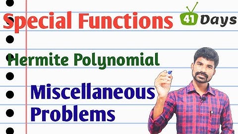 Degree Mathematics || Special Functions|| Hermite Polynomial-5