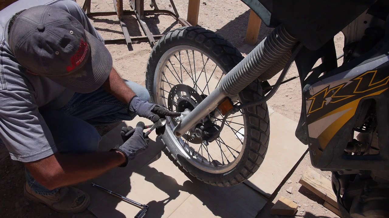 KLR650 Tires Replace Front Tire YouTube