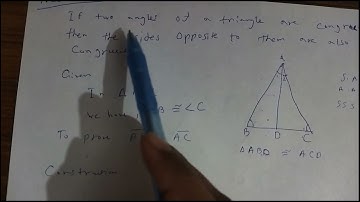 if two angles of a triangle are congruent then the side opposite to them are also congruent