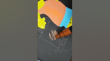 Drawing Bart Simpson BLACK Canvas with POSCAS !! #shorts