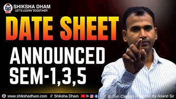 DATE SHEET ANNOUNCED  BCOM DATE SHEET  DATE SHEET FOR BCOM