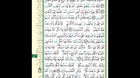 الصفحة (336) من المصحف الشريف ( سورة الحج - مشروع حفظ القرآن الكريم )