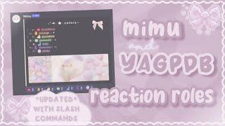 how to make reaction roles with mimu and YAGPDB | tutorial | 2023 UPDATED 、ely. °˚☁