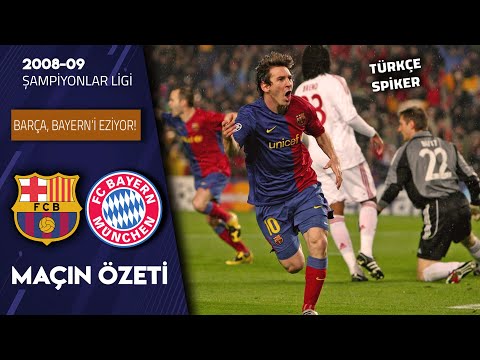 Barcelona 4 - 0 Bayern Münih | Türkçe Spiker / 2009 Şampiyonlar Ligi Çeyrek Final 1.Maçı