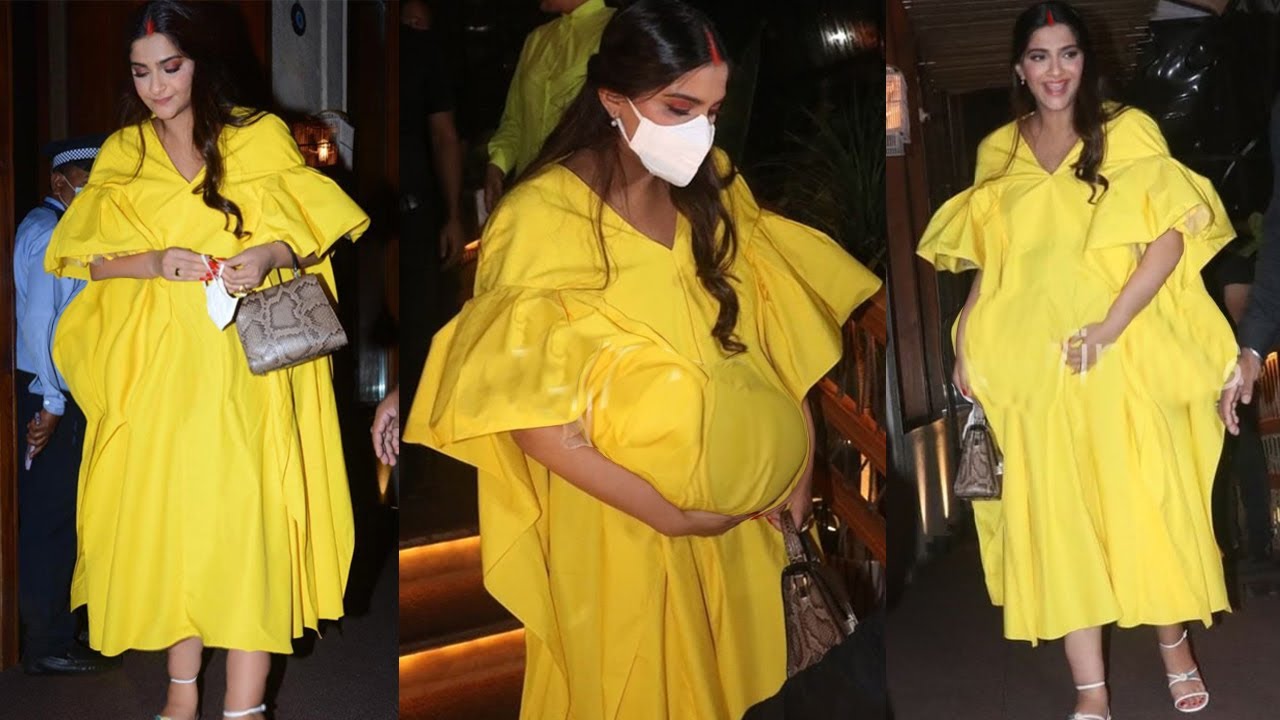 Sonam Kapoor flaunting her Big Baby Bump at her Godh Bharai ceremony