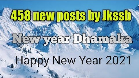 Jkssb 458 new posts advertised || Adv. no. 7 Jkssb || New year dhamaka