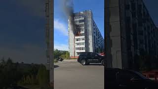 Пожар в доме в Усинске