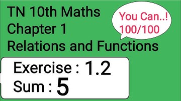 TN 10th Maths Chapter 1 Relations and Functions Exercise 1.2 Sum 5