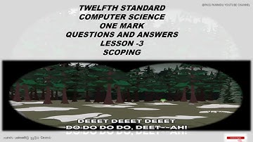 12 COMPUTER SCIENCE ENGLISH MEDIUM ONE MARK  VIDEO Chapter 3 SCOPING CHOOSE THE BEST ANSWER