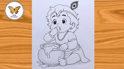 Bal Krishna eating makhan| bhagwan drawing| chitra