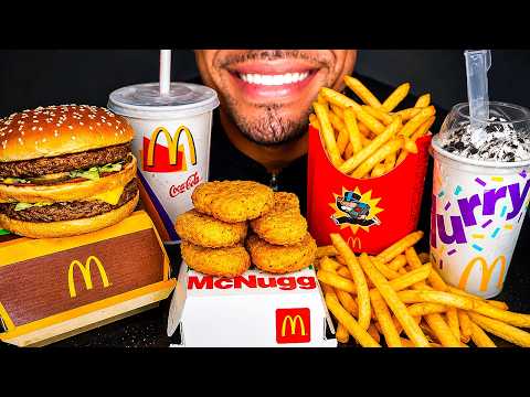 ASMR MCDONALD'S MUKBANG BIG MAC OREO MCFLURRY FRIES CHICKEN NUGGETS EATING SHOW JERRY *BIG BITES*