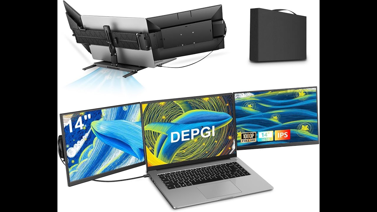 DEPGI 14” Laptop Screen Extender Review – Triple Monitor with Built-in Cooler