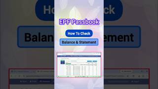 How to Check EPF Passbook / Account Balance, Yearly Statement and Service History (Using UAN Number)