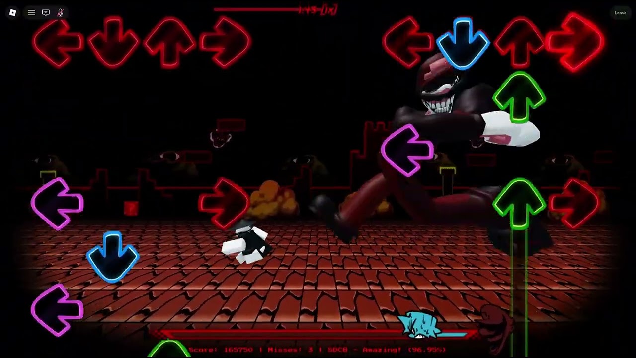 A creature is playing Fnf but in roblox