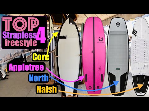 Top 4 strapless freestyle boards 2024 - Kitesurfing - Core, North, Appletree, Naish