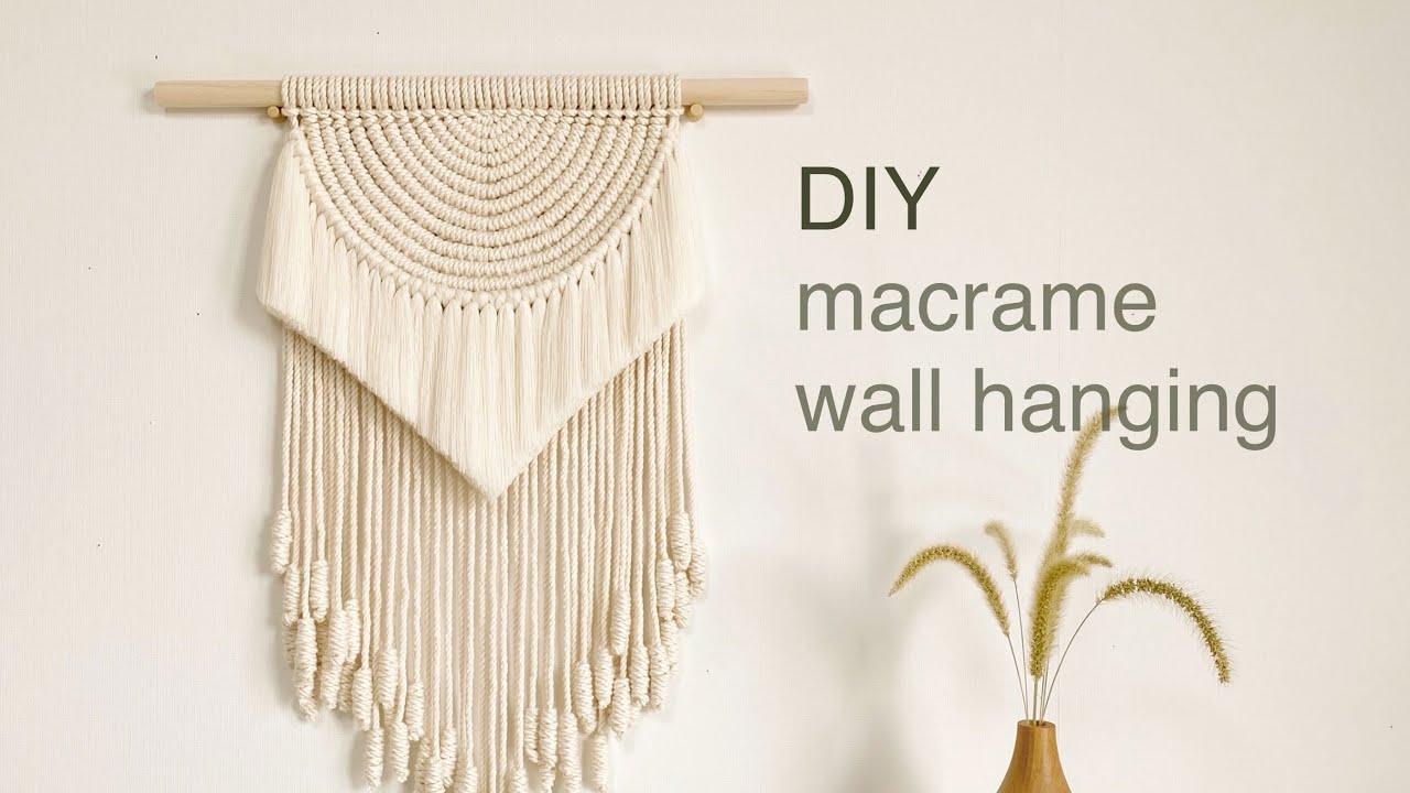 DIY | macrame semicircle wall hanging | полукруглый макраме настенный