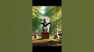 Squirrel Conductor Leads Epic Forest Orchestra! 🎶 #squirrel #animalhumor #animals #animalexploration