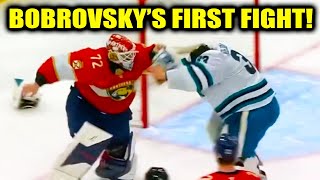 Alex Nedeljkovic Sergei Bobrovsky Goalie Fight | Florida Panthers vs San Jose Sharks 2026 Highlights