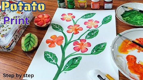 Potato print ll step by step ll Easy for kids ll